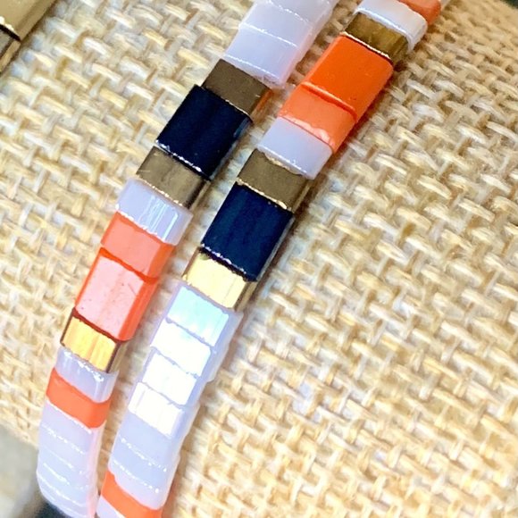 Handmade Friendship Miyuki Tila Glass Beaded Elastic Stretch Bracelets 6 Styles - Picture 9 of 14